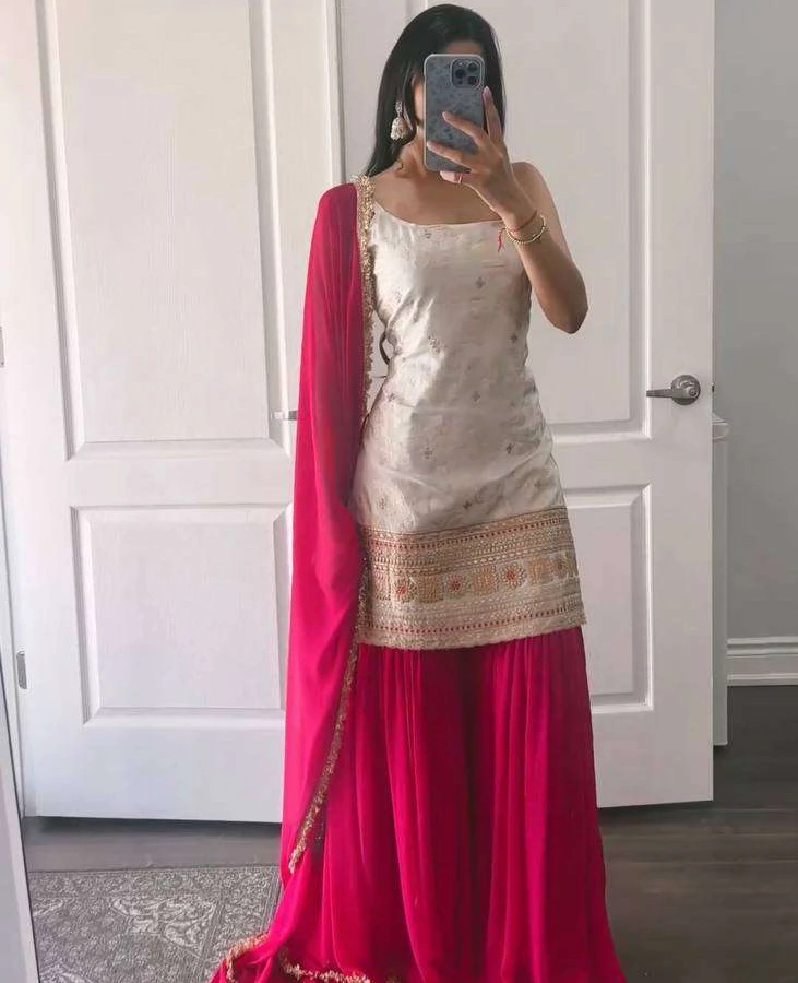 Vardan Ethnic Srk 5177 Heavy Faux Georgette Wholesale Sharara Suit